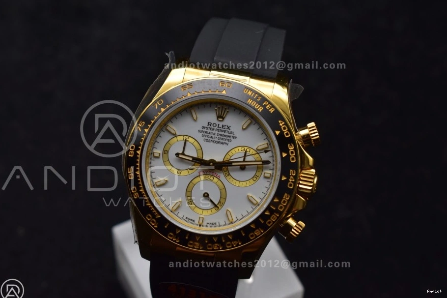 126518 White Oysterflex QF Edition on (Weighted) Daytona Strap V6 Best 1:1 Dial SH4131 1203